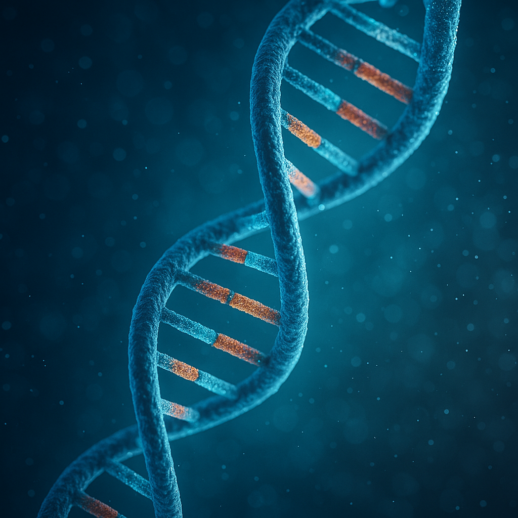 Struktura DNA v modrém světle